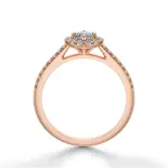 Pierścionek z diamentami halo różowe złoto SBPZ_081